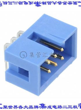 2-1761605-1 针座连接器6POS接头2排2.54mm公形插针通孔直角镀金