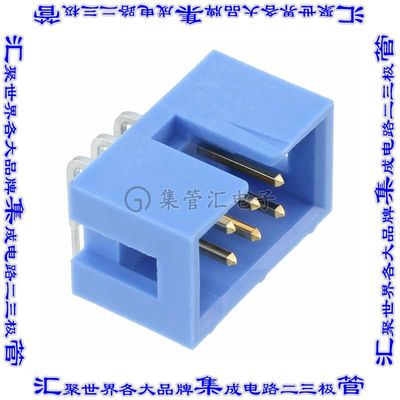 2-1761605-1 针座连接器6POS接头2排2.54mm公形插针通孔直角镀金