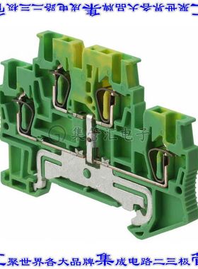 3036013 端子块连接器4POS接地地面4.2mm绿色黄色14-26AWG
