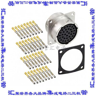 RT0W01832SNH-K 圆形连接器32POS插座母插口压接镀金面板安装