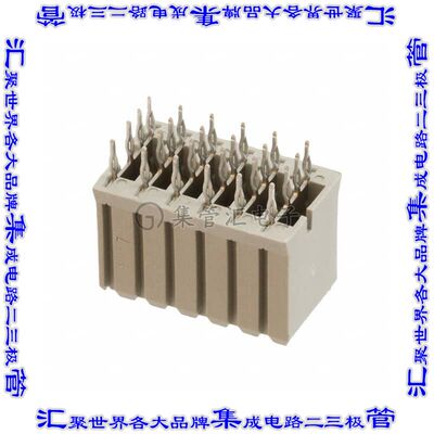 5223995-3 背板连接器6POS插座母插口通孔灰色