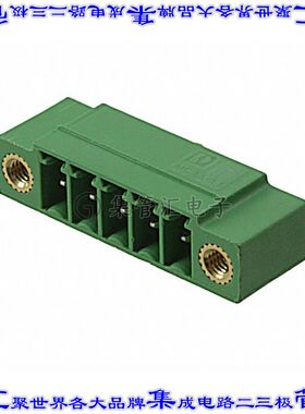 1843826 端子块连接器5POS接头公引脚带罩3.5mm绿色90DEG通孔