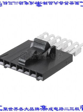 5-103960-6 矩形连接器7POS插座2.54mm母插口黑色IDC镀金自由悬挂