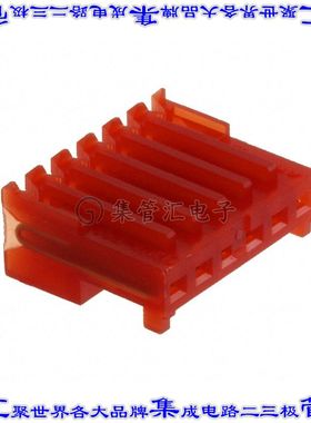 3-643813-6 矩形连接器6POS插座2.54mm母插口红色IDC锡自由悬挂直