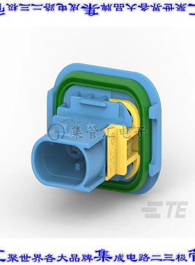 4-1703843-1 矩形连接器外壳3POS插头4mm公形引脚蓝色面板安装