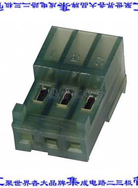 643816-3 矩形连接器3POS插座2.54mm母插口绿色IDC锡自由悬挂直角