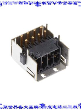 1145402 端子块连接器8POS接头公引脚带罩2排2.54mm黑色90DEG通孔
