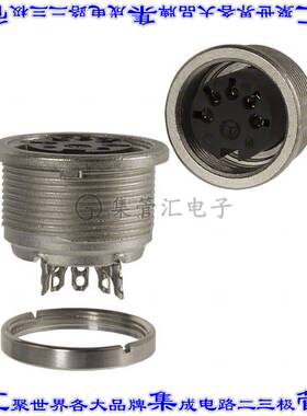 T3363010U 圆形连接器5POS插座母插口焊杯银面板安装