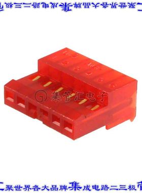 3-641237-6 矩形连接器6POS插座2.54mm母插口红色IDC镀金自由悬挂