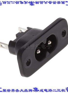 6160.0006 电源接入连接器2POS插座公形引脚IEC320-C8面板安装法