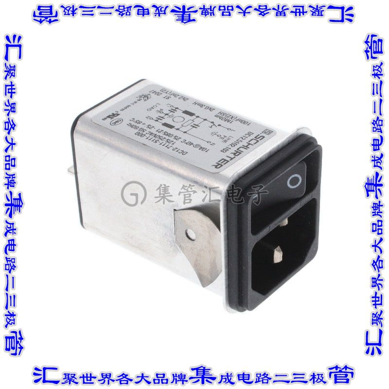 DC12.5102.103 电源接入连接器3POS插座公插片模块IEC320-C14面板