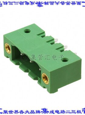 1776896 端子块连接器3POS接头公引脚带罩5mm绿色垂直通孔