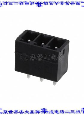 1880821 端子块连接器3POS接头公引脚带罩3.81mm黑色垂直通孔