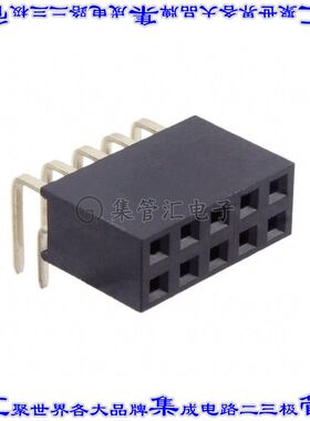 613010243121 针座连接器10POS插座2排2.54mm叉状通孔直角镀金