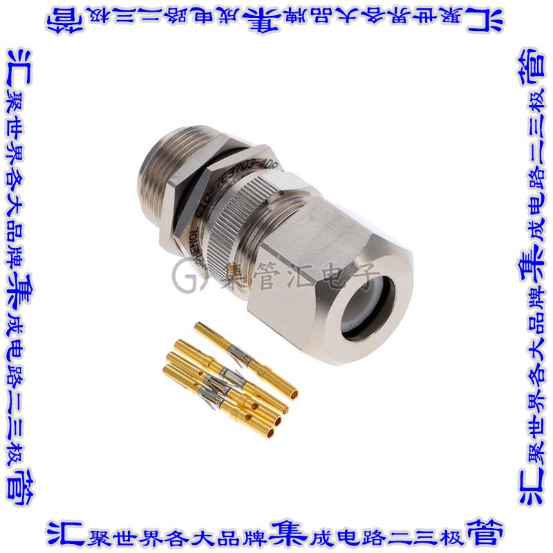 HDM12PF04DSTMC 圆形连接器4POS插头母插口压接镀金自由悬挂