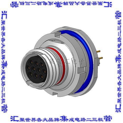 2M801-038-07M7-10SA 圆形连接器10POS插座母插口焊接镀金面板安