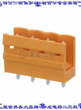 1581340000 端子块连接器4POS接头公引脚带罩5mm橙色垂直通孔