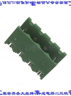 282825-4 端子块连接器4POS接头公引脚带罩5.08mm绿色垂直通孔