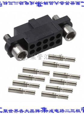 M80-4811042 矩形连接器10POS插座2排2mm母插口黑色压接镀金自由