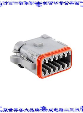 AT06-12SA-SS01 矩形连接器外壳12POS插头2排母形插口灰色自由悬