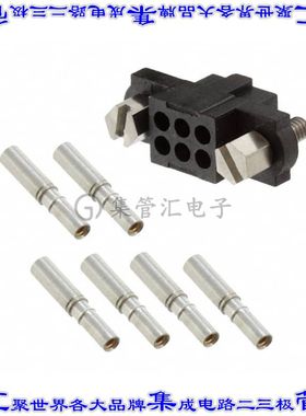 M80-4610642 矩形连接器6POS插座2排2mm母插口黑色压接镀金自由悬