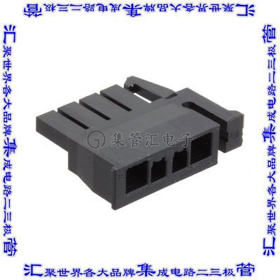 2008570-4 矩形连接器外壳4POS插座3mm母形插口黑色自由悬挂