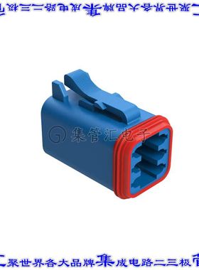 AT06-6S-BLU 矩形连接器外壳6POS插头2排母形插口蓝色自由悬挂