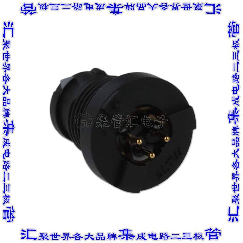 AD-03PMMP-QC8001 圆形连接器3(数据)插座公形引脚焊接镀金面板安