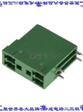VL0431510000G 端子块连接器4POS接头公引脚带罩2排3.81mm绿色90D