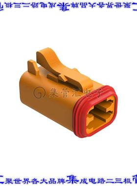 AT06-4S-ORG 矩形连接器外壳4POS插头2排母形插口橙色自由悬挂