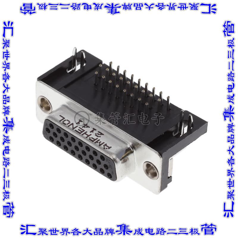 L77HDA26SD1CH4R 连接器26POS插座母插口3排D-Sub高密度通孔直角