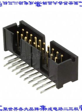 103311-5 针座连接器20POS接头2排2.54mm公形插针通孔直角镀金