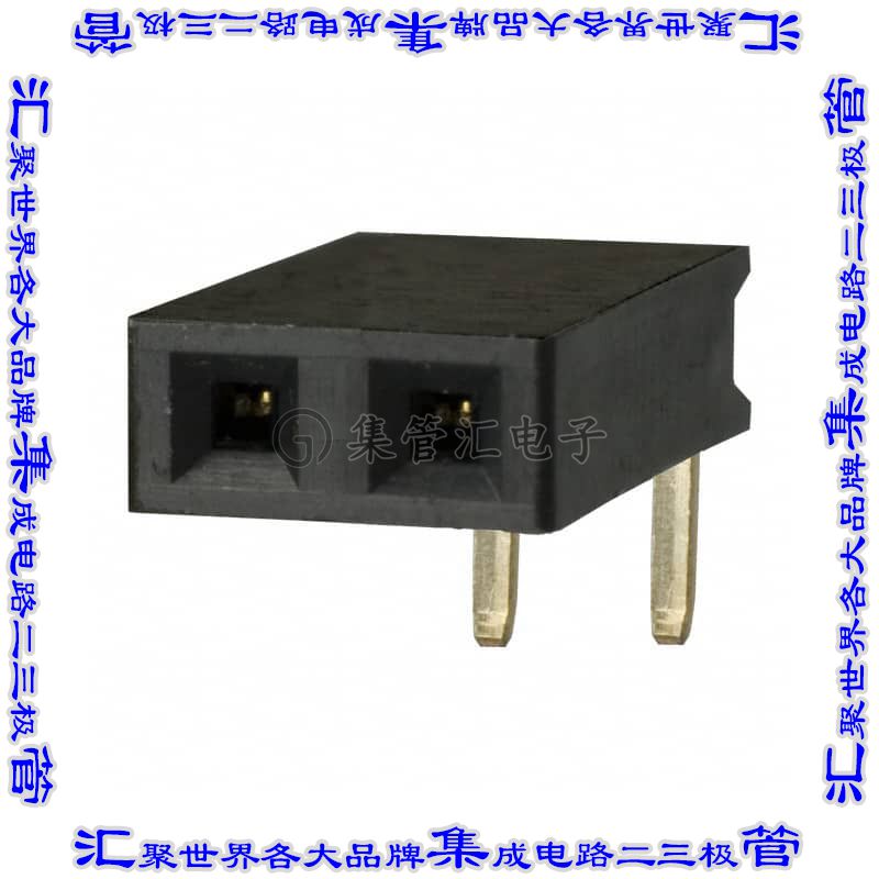 PPPC021LGBN-RC 针座连接器2POS插座2.54mm母形插口通孔直角镀金