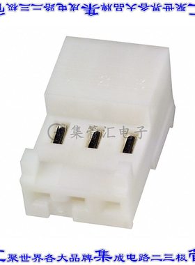 3-643814-3 矩形连接器3POS插座2.54mm母插口白色IDC锡自由悬挂直