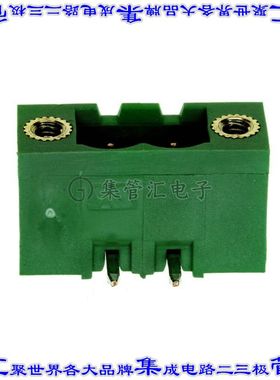 796864-2 端子块连接器2POS接头公引脚带罩5mm绿色90DEG通孔
