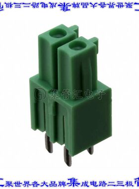 1875425 端子块连接器2POS接头母型插口3.81mm绿色垂直通孔