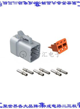 ATP06-6S-KIT01 矩形连接器6POS插头3排母插口灰色压接镍自由悬挂