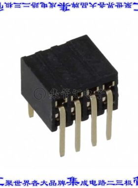 M50-3200445 针座连接器8POS插座2排1.27mm母形插口通孔直角镀金