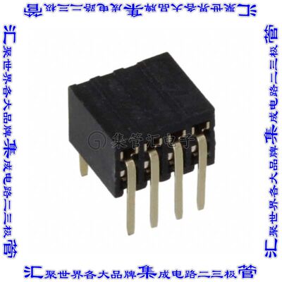 M50-3200445 针座连接器8POS插座2排1.27mm母形插口通孔直角镀金