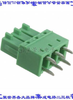 1875438 端子块连接器3POS接头母型插口3.81mm绿色垂直通孔