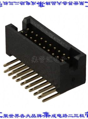 M50-4801045 针座连接器20POS接头2排1.27mm公形插针通孔直角镀金