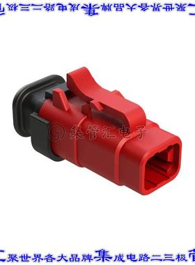 ATM06-4S-SR01RD 矩形连接器外壳4POS插头2排母形插口红色自由悬