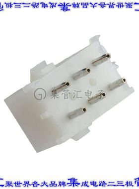 643749-1 针座连接器6POS接头2排6.35mm公形插针通孔直针锡