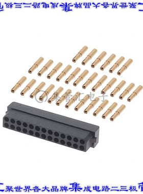 M80-8892605 矩形连接器26POS插座2排2mm母插口黑色压接镀金自由
