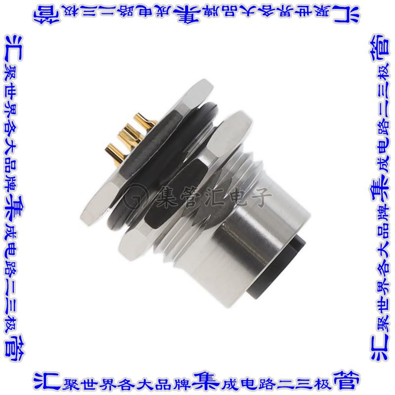 SM12A-05PFFS-SF8001 圆形连接器5POS插座母插口焊杯镀金面板安装