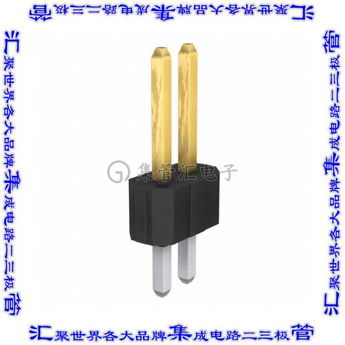 69192-202HLF 针座连接器2POS接头2排公形插针通孔直针镀金