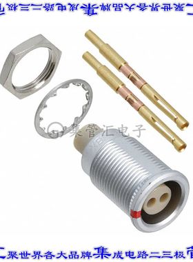 JBXER0G02FSSDSR 圆形连接器2POS插座母插口焊杯镀金面板安装