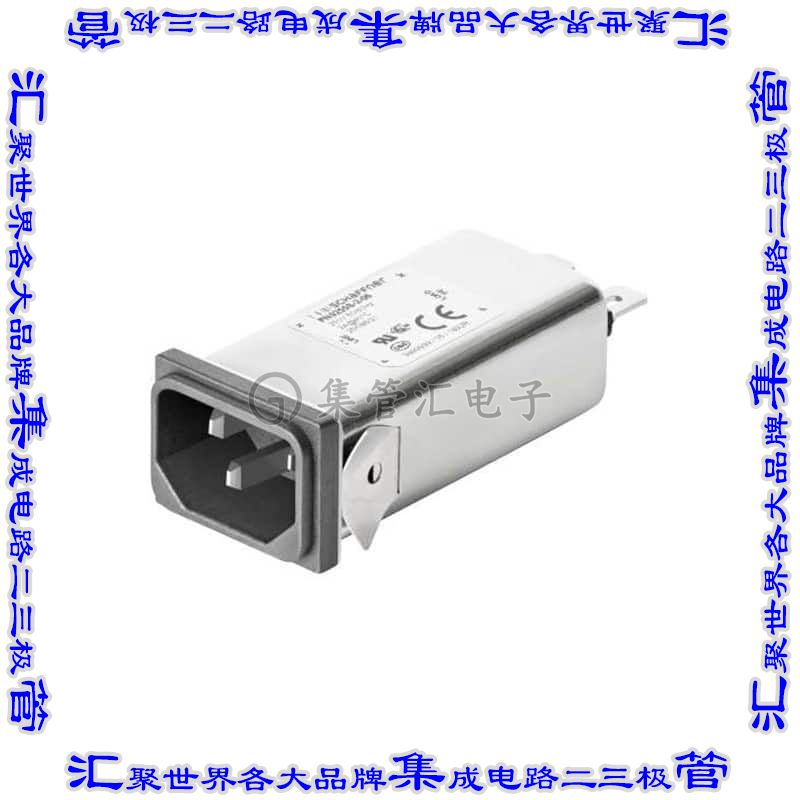 FN9255S-2-06 电源接入连接器3POS插座公型片状插脚IEC320-C14面