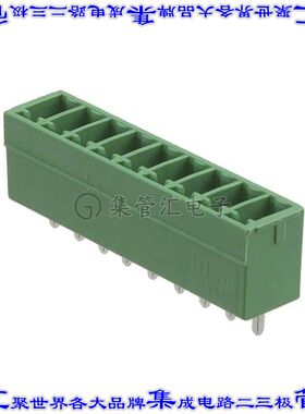 1843677 端子块连接器9POS接头公引脚带罩3.5mm绿色垂直通孔