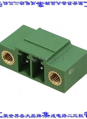 1827868 端子块连接器2POS接头公引脚带罩3.81mm绿色90DEG通孔